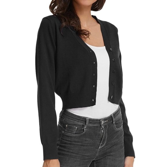 GRACE KARIN Button Up Crop Knit Cardigan L(M) *NWT* - Picture 3 of 4